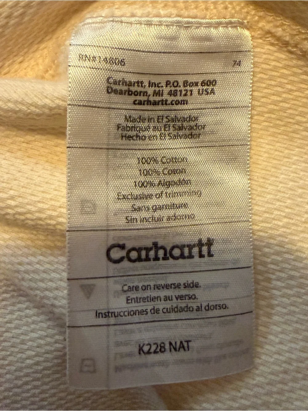Carhartt Mens XL Natural Waffle Knit Thermal Long Sleeve Shirt Cotton Casual